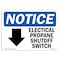 Signmission OSHA Sign, 18" H, Rigid Plastic, Electrical Propane Shutoff Switch Sign With Symbol, Landscape OS-NS-P-1824-L-11679 - alternate 1
